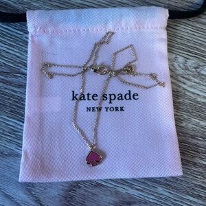 Kate Spade Gold Necklace with Pink Spade Pendant